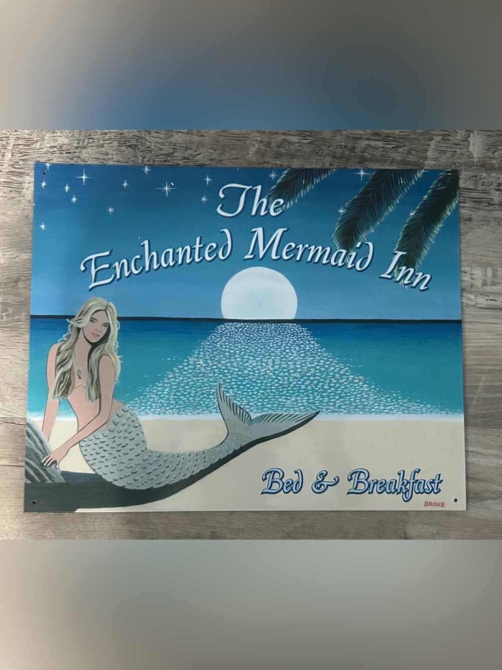 Enchanted Mermaid Inn Tin  Sign